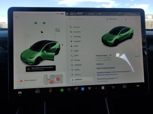 2020 TESLA MODEL Y 5YJYGDEE2LF028382