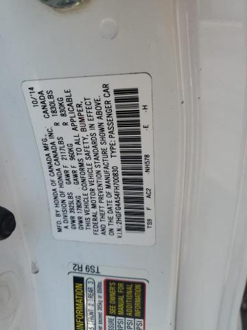 2015 HONDA CIVIC SI 2HGFG4A54FH700830