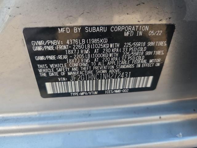 2022 SUBARU CROSSTREK LIMITED JF2GTHNC1NH272431