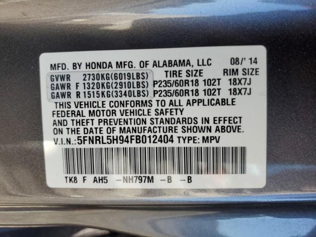 2015 HONDA ODYSSEY TO 5FNRL5H94FB012404
