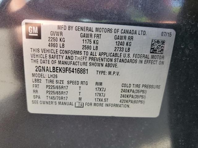 2015 CHEVROLET EQUINOX LT - 2GNALBEK9F6416881