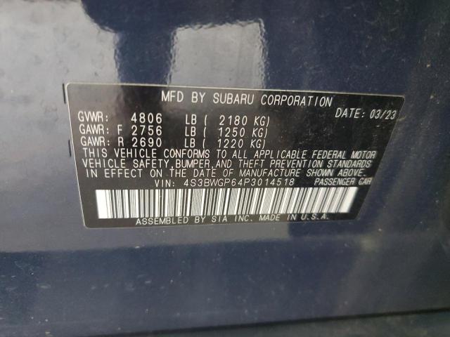 2023 SUBARU LEGACY TOURING XT 4S3BWGP64P3014518