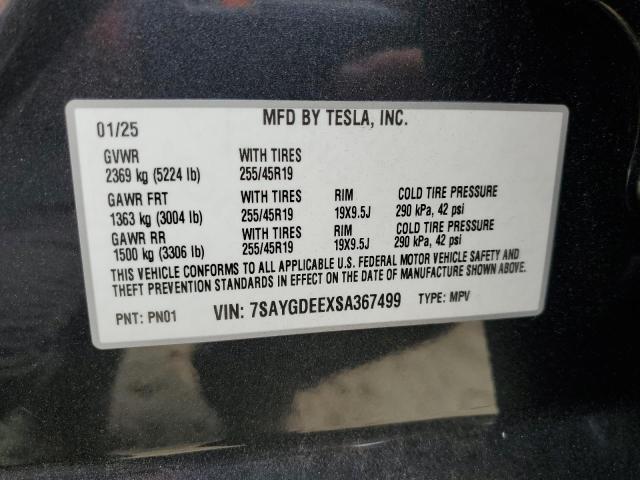 2025 TESLA MODEL Y 7SAYGDEEXSA367499