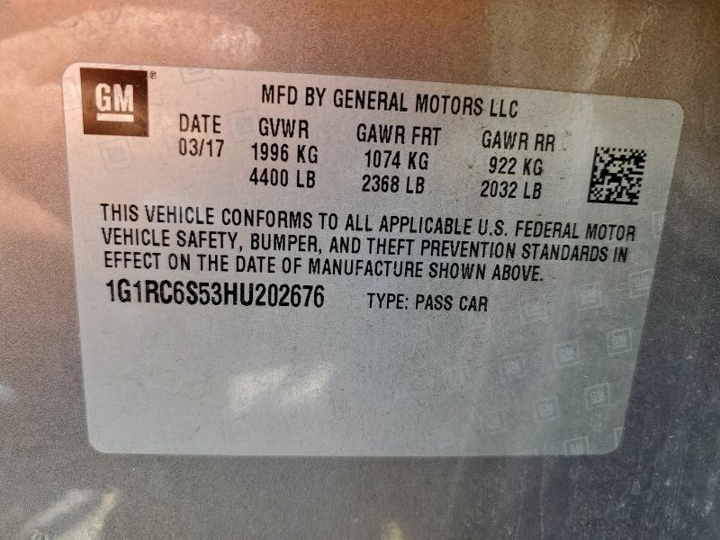 2017 CHEVROLET VOLT - 1G1RC6S53HU202676