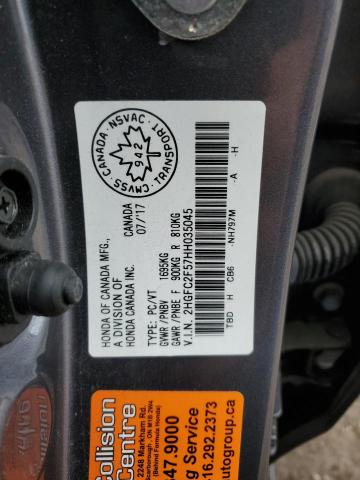 2017 HONDA CIVIC LX 2HGFC2F57HH035045
