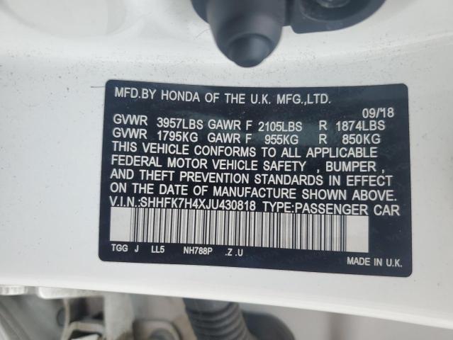 2018 HONDA CIVIC SPOR SHHFK7H4XJU430818