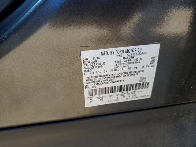 2019 FORD EXPLORER X - 1FM5K8DH7KGA57011