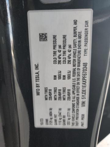 2023 TESLA MODEL 3 5YJ3E1EAXPF670348