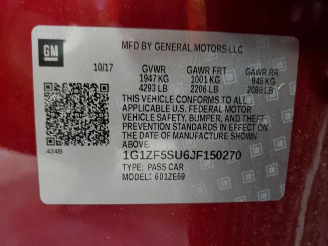 2018 CHEVROLET MALIBU HYB 1G1ZF5SU6JF150270