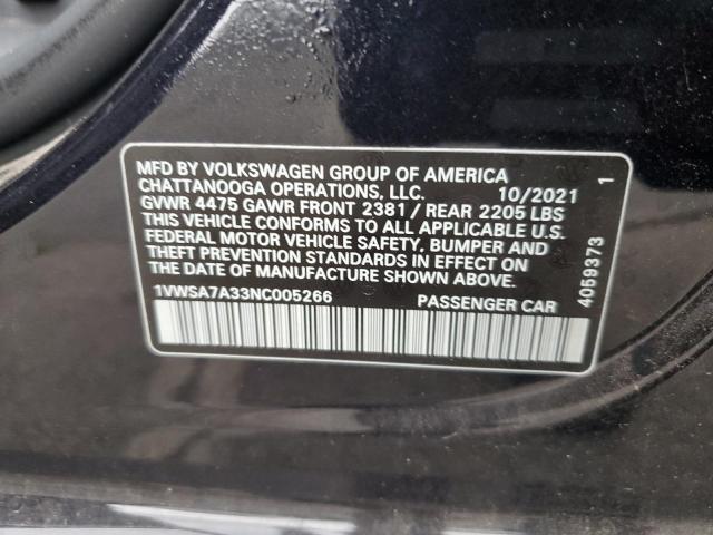 2022 VOLKSWAGEN PASSAT SE 1VWSA7A33NC005266