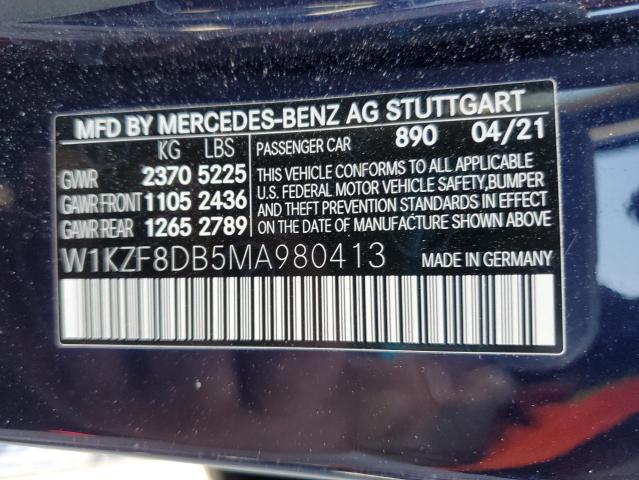 2021 MERCEDES-BENZ E 350 W1KZF8DB5MA980413