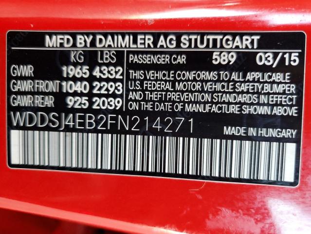 2015 MERCEDES-BENZ CLA 250 - WDDSJ4EB2FN214271