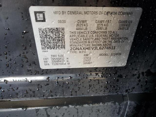 2020 CHEVROLET EQUINOX LS 2GNAXHEV3L6274511