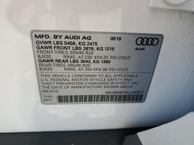 2018 AUDI Q5 PREMIUM WA1BNAFY0J2240517