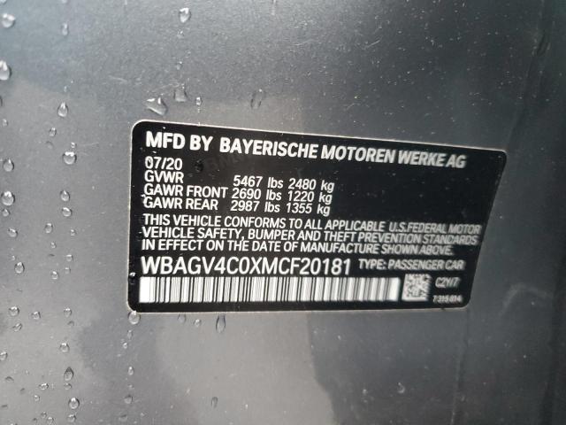 2021 BMW 840XI WBAGV4C0XMCF20181