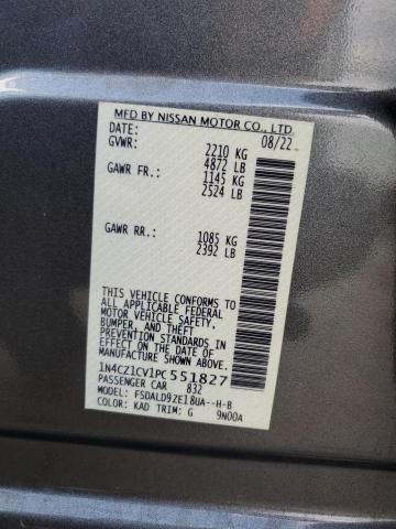 2023 NISSAN LEAF SV PL 1N4CZ1CV1PC551827