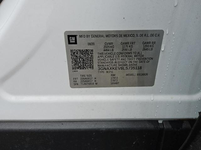 2020 CHEVROLET EQUINOX LT 3GNAXKEV8LS735118