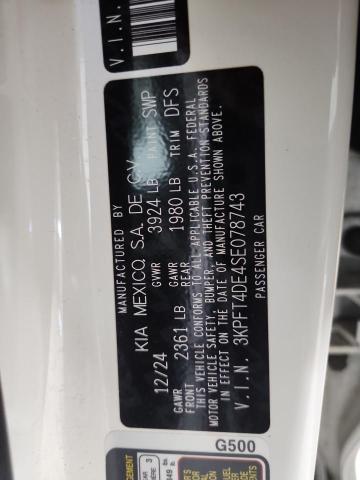 2025 KIA K4 LX 3KPFT4DE4SE078743