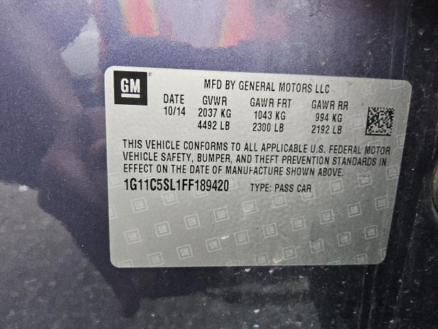 2015 CHEVROLET MALIBU 1LT 1G11C5SL1FF189420