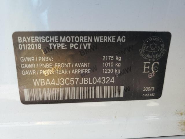 2018 BMW 430XI GRAN WBA4J3C57JBL04324