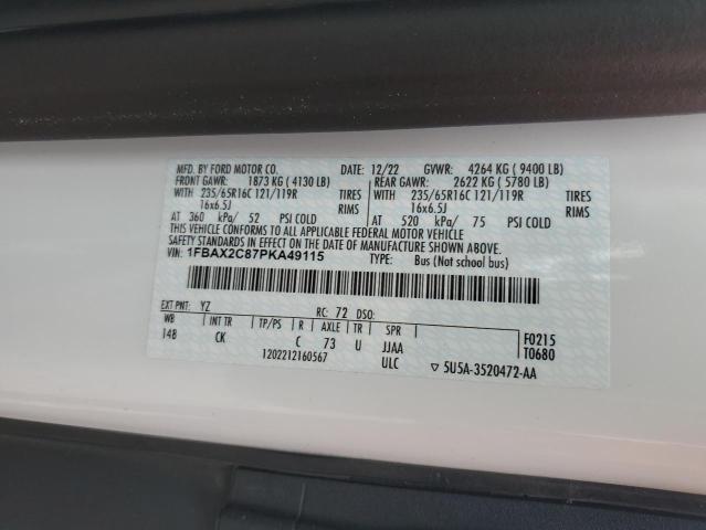 2023 FORD TRANSIT T-350 1FBAX2C87PKA49115