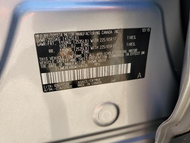 2016 TOYOTA RAV4 XLE 2T3WFREV8GW248438
