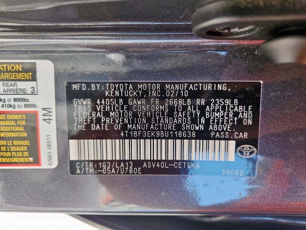 2011 TOYOTA CAMRY BASE - 4T1BF3EK9BU118638