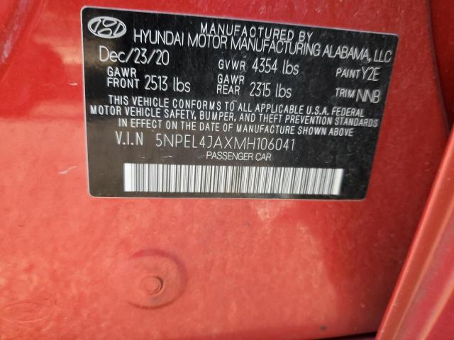 2021 HYUNDAI SONATA SEL 5NPEL4JAXMH106041