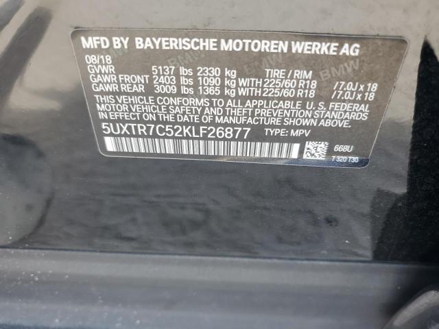 2019 BMW X3 SDRIVE3 5UXTR7C52KLF26877