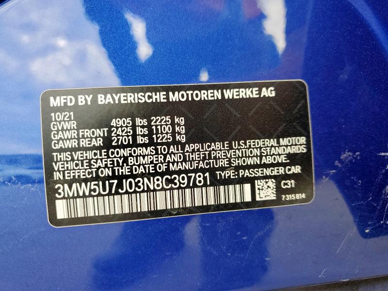 2022 BMW M340I 3MW5U7J03N8C39781