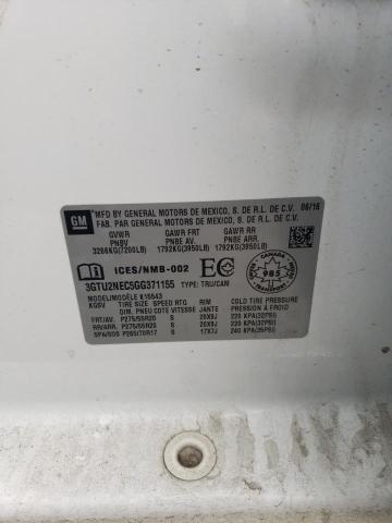 2016 GMC SIERRA K15 3GTU2NEC5GG371155