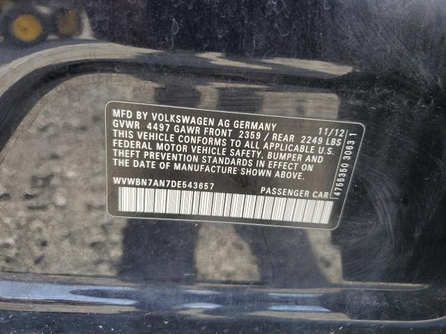 2013 VOLKSWAGEN CC SPORT - WVWBN7AN7DE543657