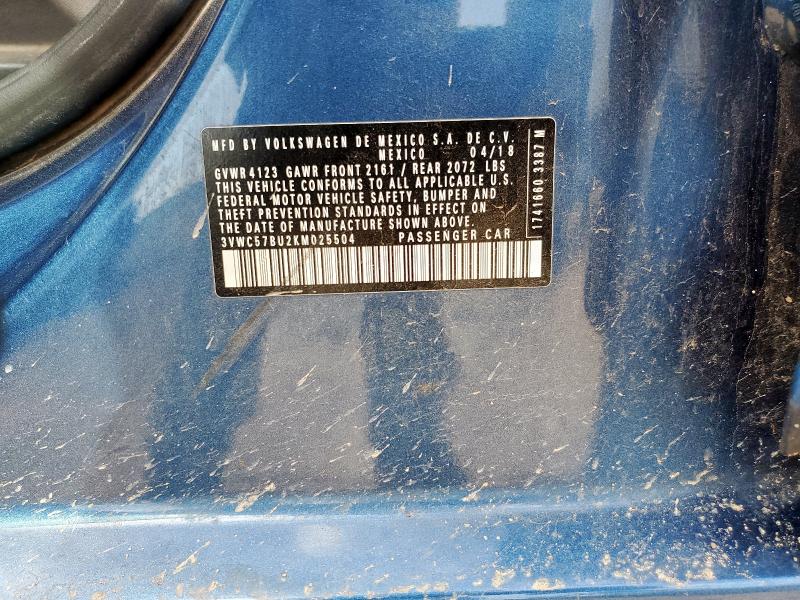 2019 VOLKSWAGEN JETTA S 3VWC57BU2KM025504