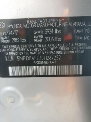 5NPD84LF3JH267252 2018 HYUNDAI ELANTRA