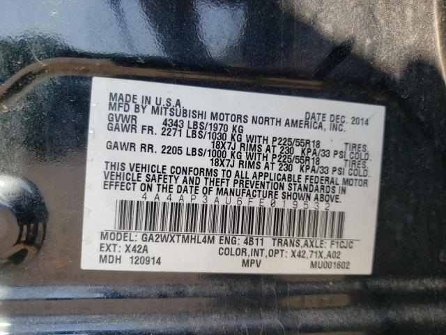 2015 MITSUBISHI OUTLANDER 4A4AP3AU6FE019532