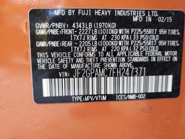 2015 SUBARU XV CROSSTR JF2GPAMC7FH247371