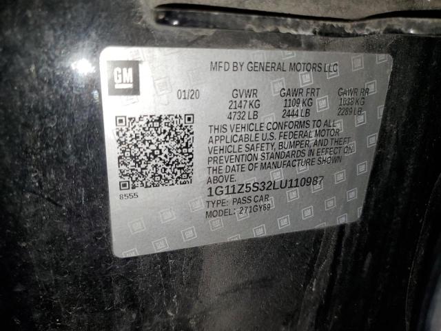 2020 CHEVROLET IMPALA LT 1G11Z5S32LU110987