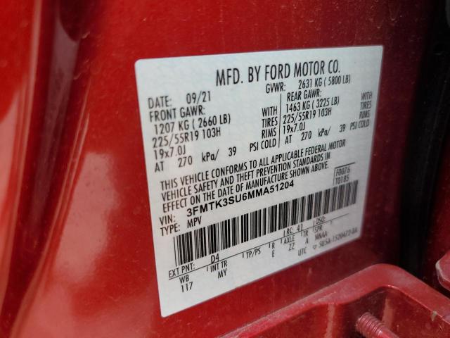 2021 FORD MUSTANG MA - 3FMTK3SU6MMA51204