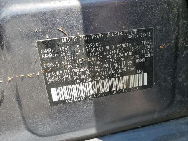 2016 SUBARU OUTBACK 2. 4S4BSANC3G3217364