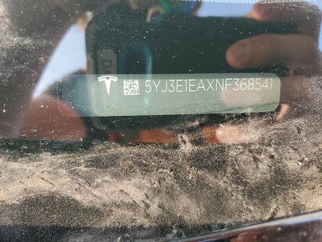 2022 TESLA MODEL 3 5YJ3E1EAXNF368541