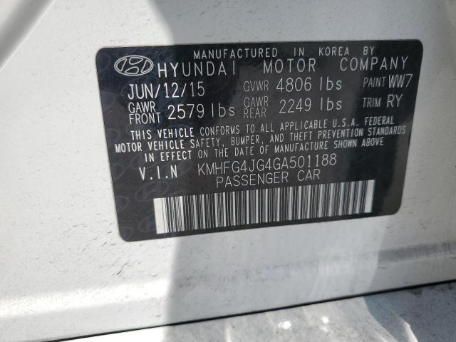 2016 HYUNDAI AZERA KMHFG4JG4GA501188