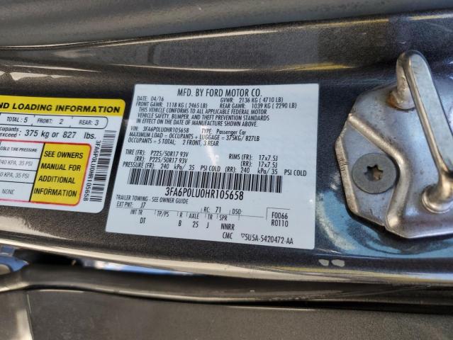 2017 FORD FUSION SE HYBRID 3FA6P0LU0HR105658