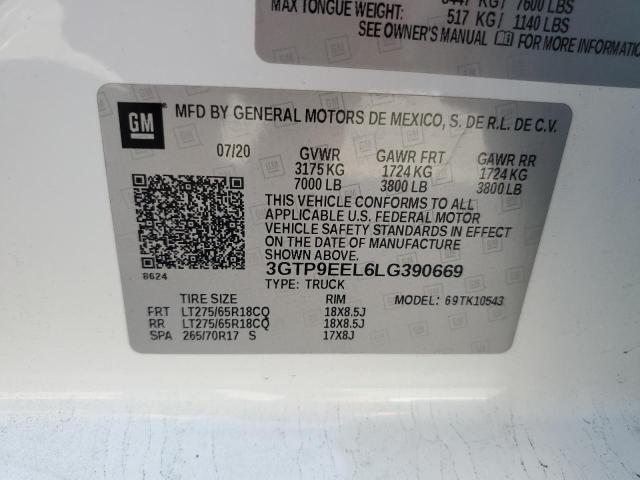 2020 GMC SIERRA K1500 AT4 3GTP9EEL6LG390669