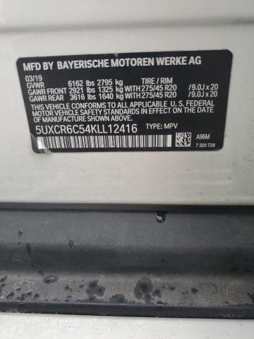 2019 BMW X5 XDRIVE40I 5UXCR6C54KLL12416