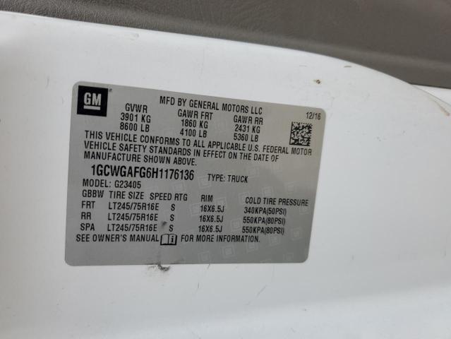 2017 CHEVROLET EXPRESS G2 1GCWGAFG6H1176136