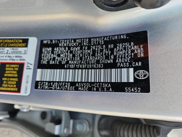 2015 TOYOTA CAMRY LE 4T1BF1FK8FU916363