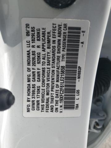 2020 HONDA CIVIC LX 19XFC2F61LE215858