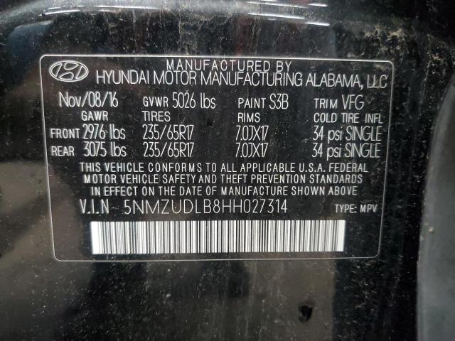 2017 HYUNDAI SANTA FE S - 5NMZUDLB8HH027314