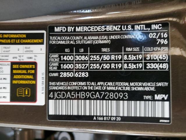 2016 MERCEDES-BENZ GLE 350 4M - 4JGDA5HB9GA728093