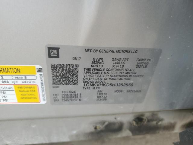 2017 CHEVROLET TRAVERSE L 1GNKVHKD5HJ352559